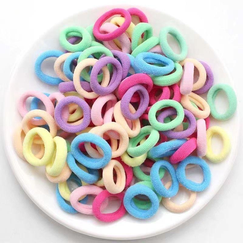 Women Girls Colorful Nylon Elastic Hair Bands Ponytail Hold Small Hair Tie Rubber Bands Scrunchie Hair Accessories