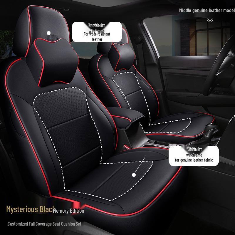 OMN Modern Reina Car Seat: Custom Full-Wrap Sporty Leather Cushion, All-Season Use