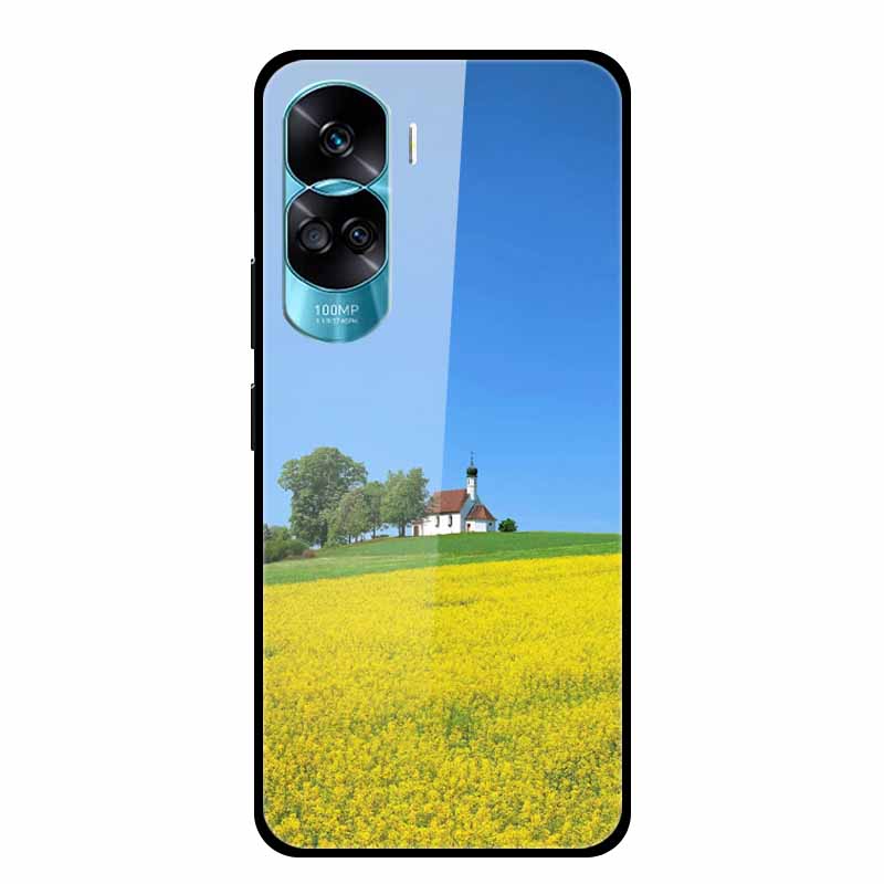 For Honor 90 Lite Case Honor90 Pro 5G Wolf Cats Tempered Glass Hard Covers for HuaWei HONOR 90 Pro 90Lite Protective Luxury Capa