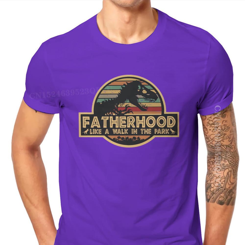 Father Day Daddy Grandpa Pure Cotton Tshirts Fatherhood Like A Walk In The Park Elegant Men T Shirts Leisure Men Clothes Ofertas