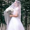 Elegant Wedding Veil White Drop Veil Luxury Bridal Veil  Castle Wedding