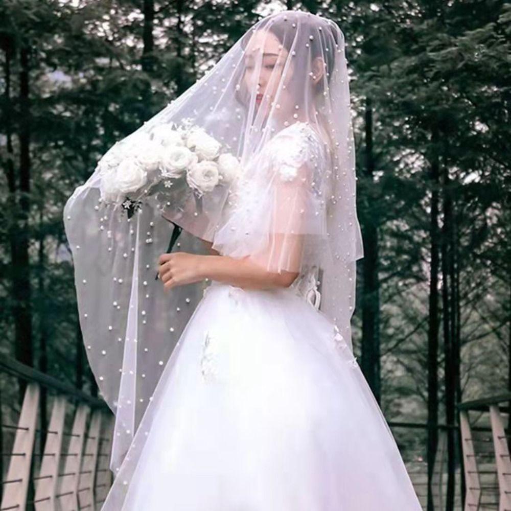 Elegant Wedding Veil White Drop Veil Luxury Bridal Veil Castle Wedding