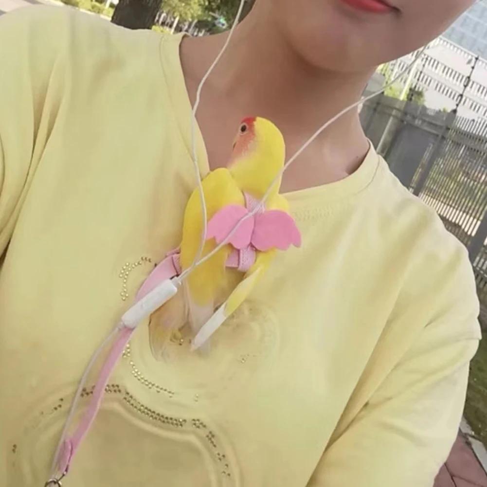 Parrot Bird Flying Traction Rope Bird Harness Leash Adjustable Ultra-light with Comfortable Handle Flying Traction Straps Band