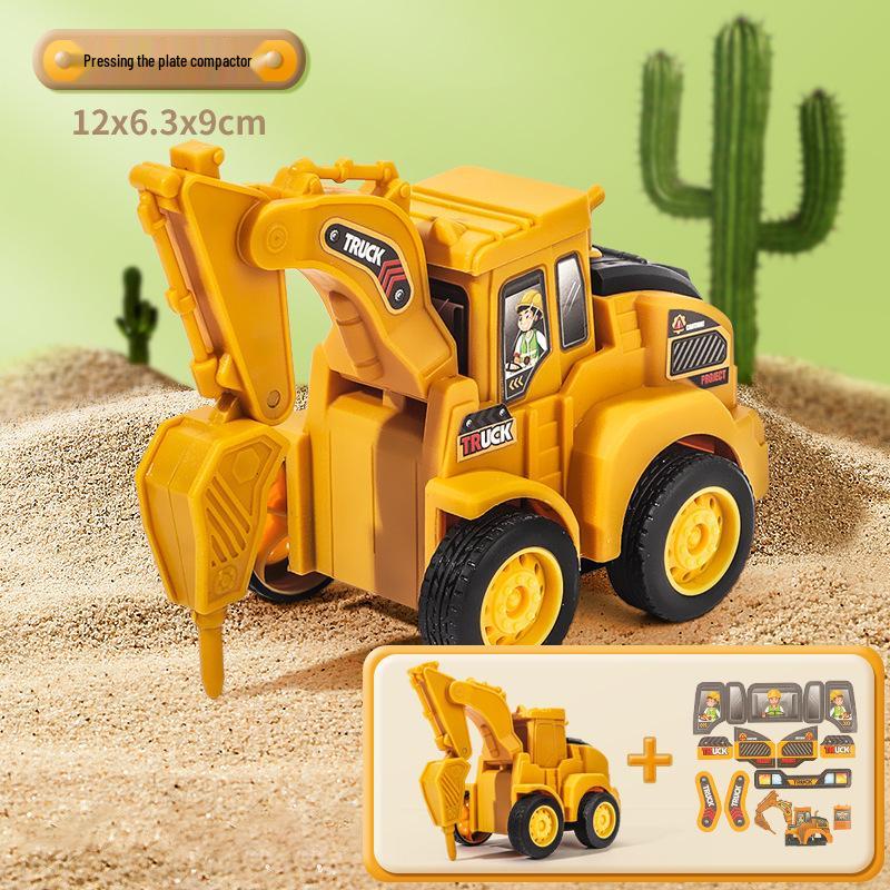 Children's Inertia-Powered Excavator Toy - Educational Pull-Back Car Gift