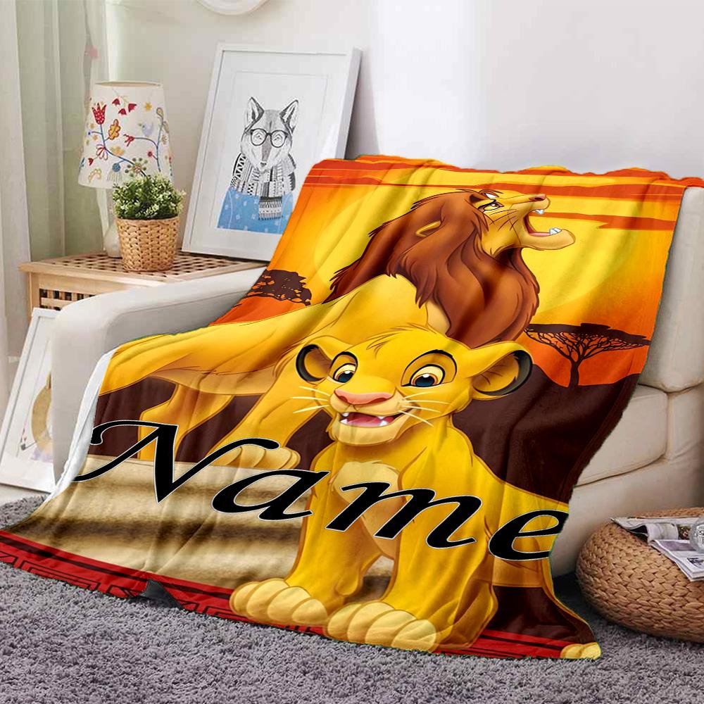Custom Name Lion Adventure Party Blanket For Couch Bed Plush Cozy Fuzzy Blanket Super Soft Warm Blankets For Fall And Winter 0916267