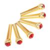 6 sztuk czystej miedzi mosiężne szpilki mostkowe z czerwoną kryształową główką struny do paznokci zestaw kołków do gitary akustycznej
