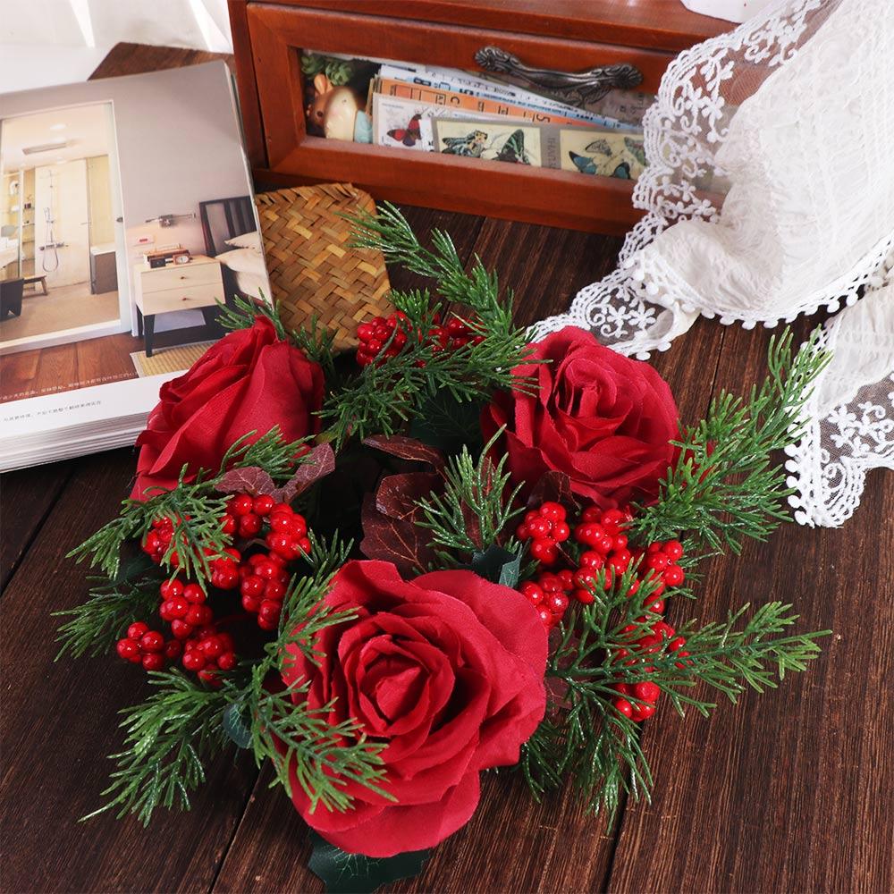 Romantic Candle Rings 30CM Candlestick Wreath Christmas Candle Wreath  Christmas Decor