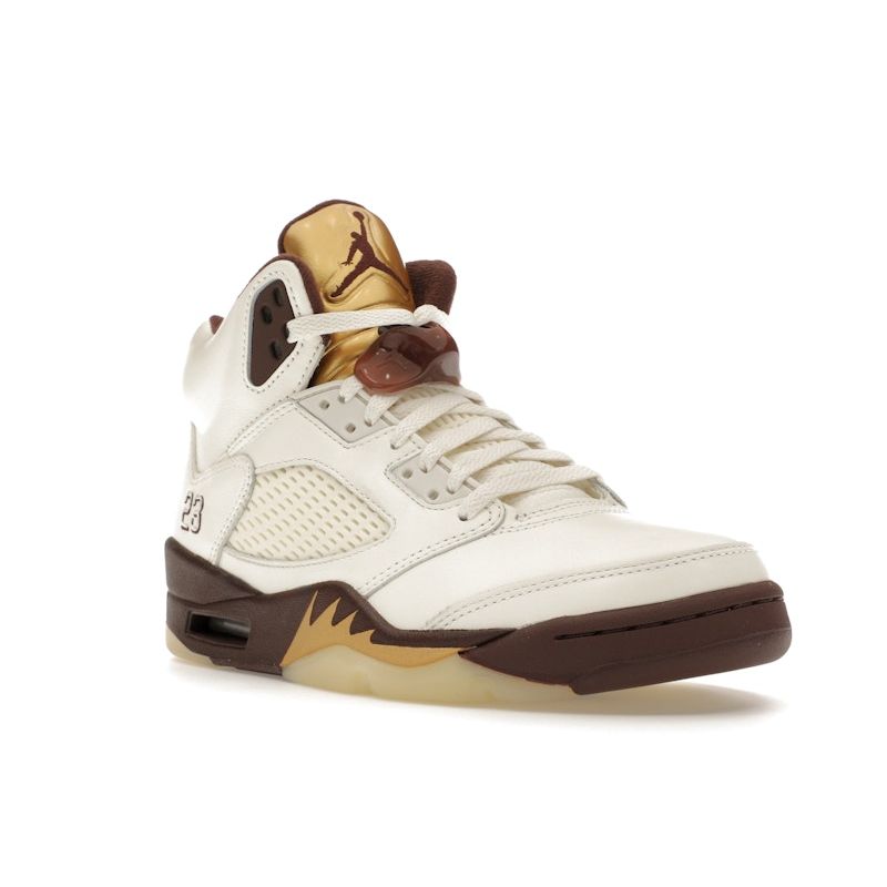 Air Jordan 5 Retro Golden Ticket Women Sneakers Cream Earth Metallic-Gold DD9336-200