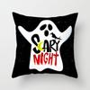 New Halloween Black and White Skull Pumpkin Printed Peach Leather Velvet Pillowcase Sofa Office Cushion Cover