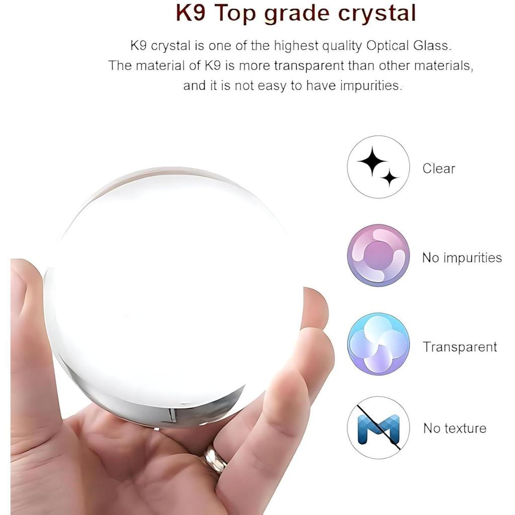 Crystal Happy Birthday Lamp Engraved Crystal Ball LED Night Light with Wooden Base - USB Powered Glass Ball Led Night Light Table Lamp for Kids Room