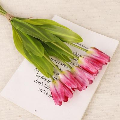 Real Touch Artificial Tulip Flowers Handmade 5-Heads Simulation Big Tulip 52 Cm Realistic Faux Tulip Branch Party Favors