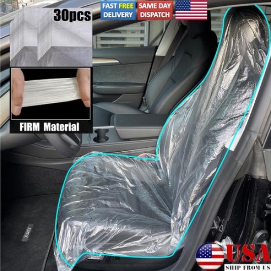 30 Pcs Car Garage Plastic Clear Car Seat Cover Vehicle Protect Mechanic Valeter