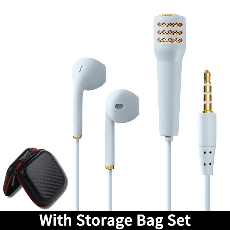 

Міні-караоке Дротові навушники HD мікрофон Все-в-одному Стерео 3,5 мм AUX-вкладиші Гарнітура Навушники K-Song для співу музики в прямому ефірі Blue With Bag