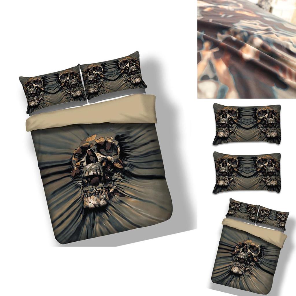Timeless Skull 3d Duvet Quilt Cover With Pillow Case Reversible Bedding Set For Stylish Interiors
