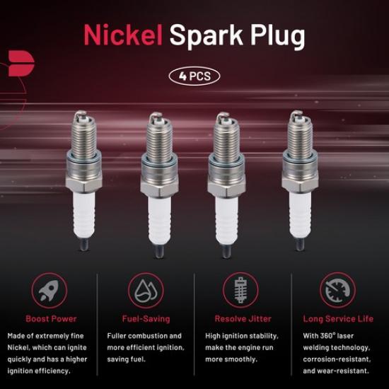 Set Of 4 Spark Plugs 7162 For 2011-2017 Suzuki TU250