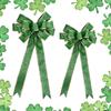 Patrick's Day Wreath Bows Green Glitter Wreath Bow for Front Door Patrick's Day Ornaments for Holiday Party Decor