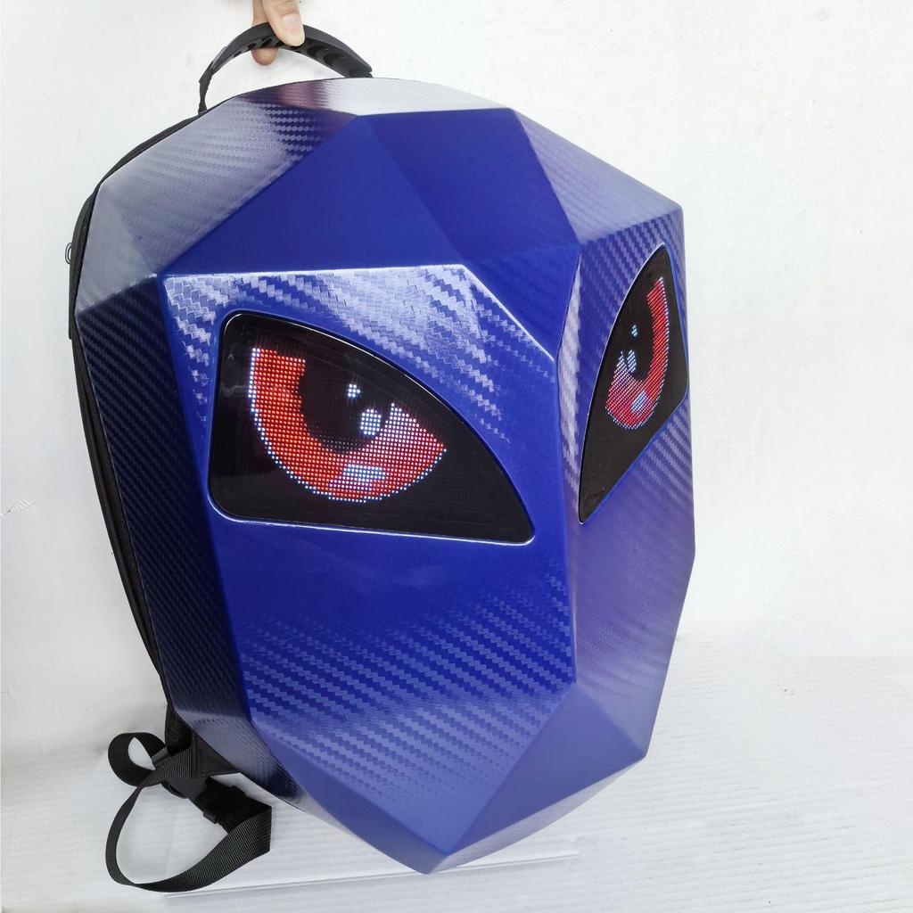 18-Zoll Smart LED Iron Man Motorradrucksack - Coole Nylon Helmtasche