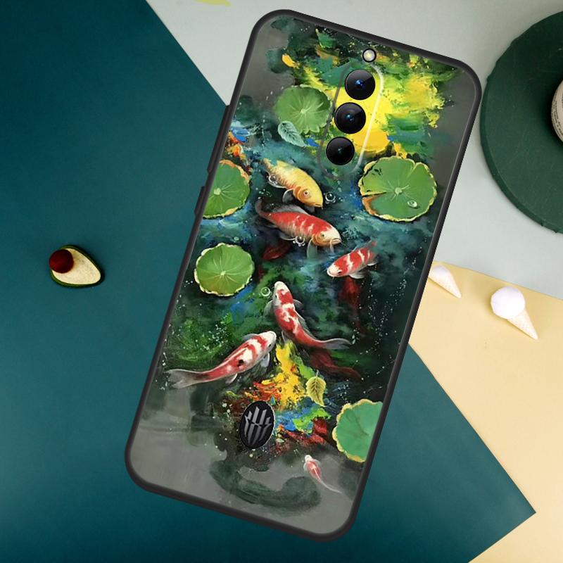 Koi-Karpfen-Fisch-Malerei Für ZTE Nubia Red Magic 10S Pro Plus 7 6S 7S 8 9 8S 9S Pro Red Magic 10 Air 11 Pro Plus Hülle