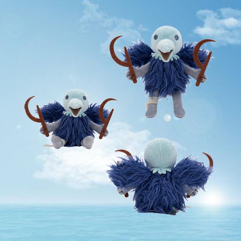 New Slay The Spire Silent Plush Toy 20cm Blue Bird Plush Doll with Sickle Weapon, Cute Game Character Stuffed Animal Collectible for Fans Kids Gift