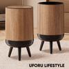 Pinhuan Bathroom High-Leg Wood Grain Trash Can