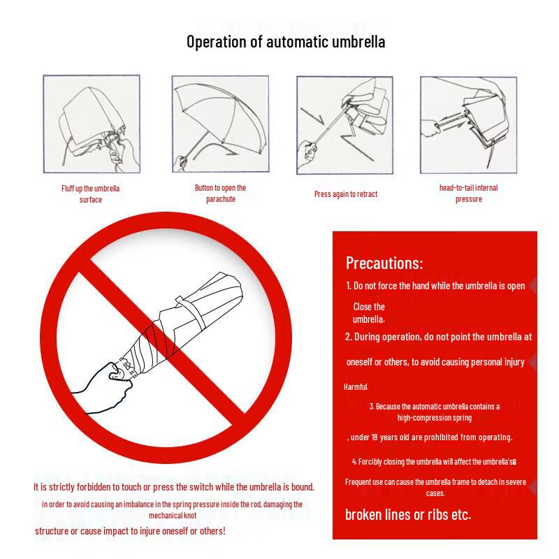Paradise Automatic UV Protection Travel Umbrella