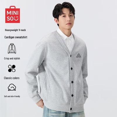 Men's V-Neck Knit Cardigan Sweatshirt