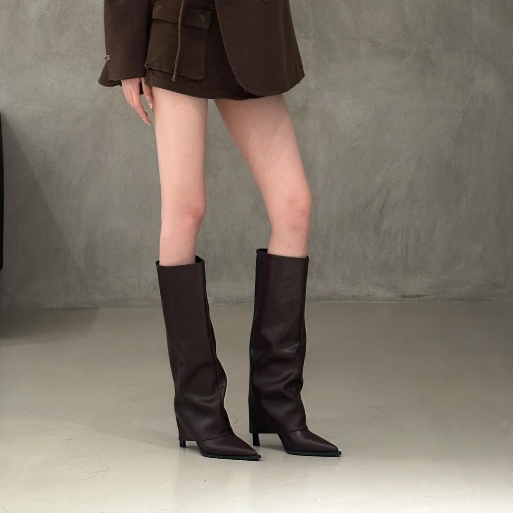 Long Leg Knight Boots for Women 2026 High Heels Pants Boots Autumn and Winter Fashion Pointed Toe But Knee Thin Heel Boots