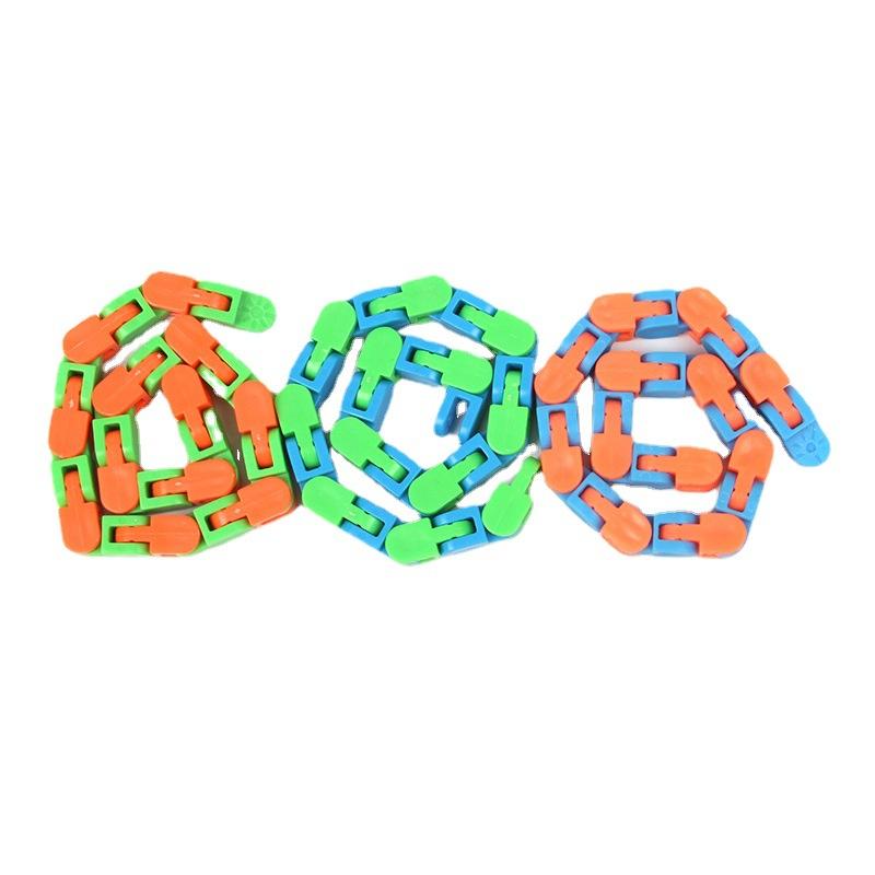 3pcs 24 Section Chain Magic Bracelet Multifunctional Folding Stress Reducing Chain Toy Children's Birthday Party Gift Filling