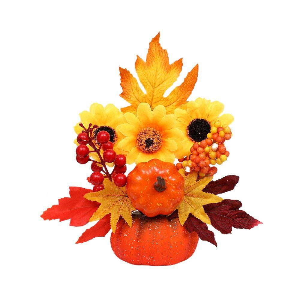 Fake Plant Simulation  Pumpkin Flowers Simulation Flowers Halloween Pumpkin  Party Decor