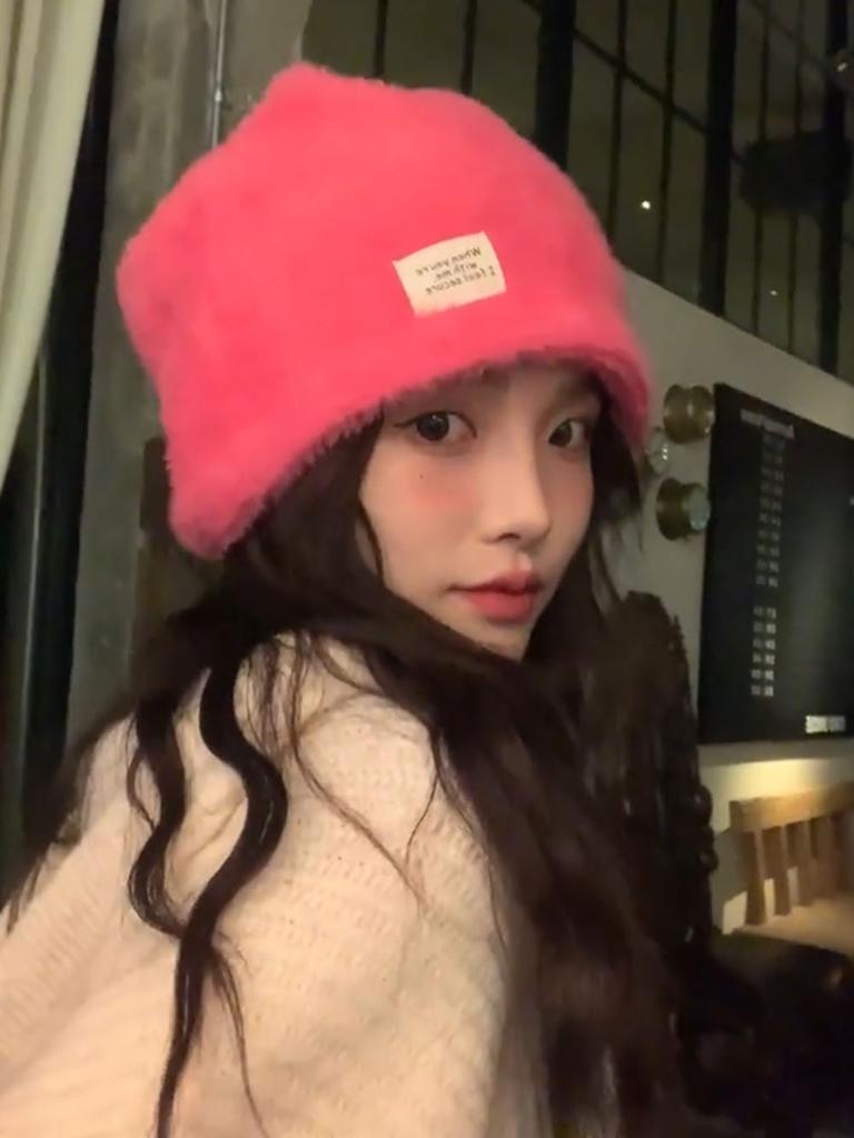 Pile Cap Skullies Beanie Japanese Hat Fake Fur Caps Candy Colored Wool Hat Knitted Hat Skiing Cap Big Hat Korean Hat Mohair Hat