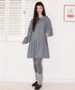 Yansisi Check Round Collar Dress - Navy