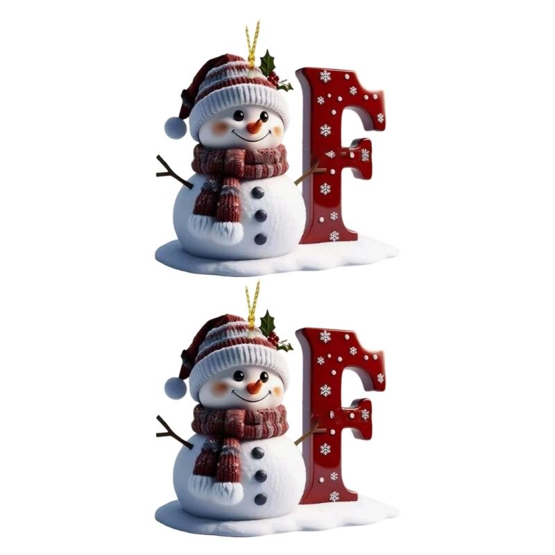 Shatterproof Acrylic Snowman Letter Hanging Ornament Christmas Tree Decoration For Festival Tree Wreath Window Display