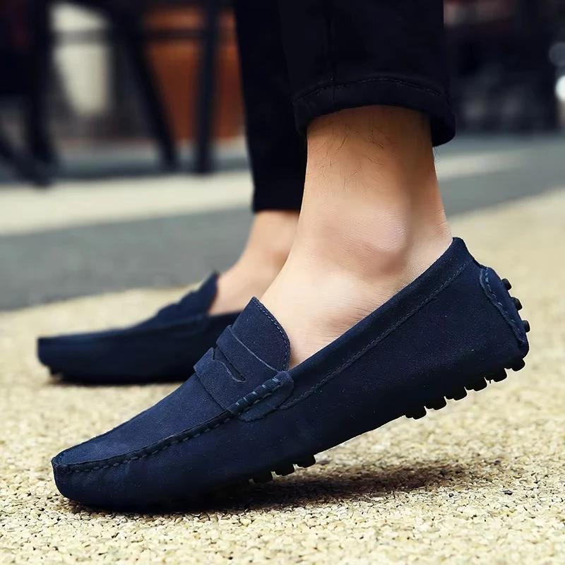 Fashion Handmade Men Casual Shoes Soft Loafers Lightweight Driving Shoes Fashion Slip On Flats High Quality Moccasins Non Slip Men Shoes