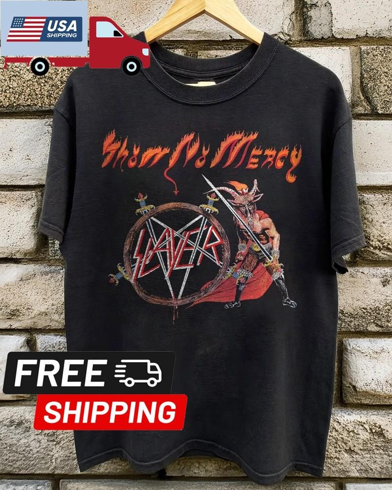 Graphic Show No Mercy Inspired Metal Black T-shirt Size S-5XL Unisex T-Shirt M