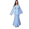 European-American V-Neck Long Dress: 2025 Summer Casual, Loose, Long-Sleeved, Slim-Fit with Tie-Up.
