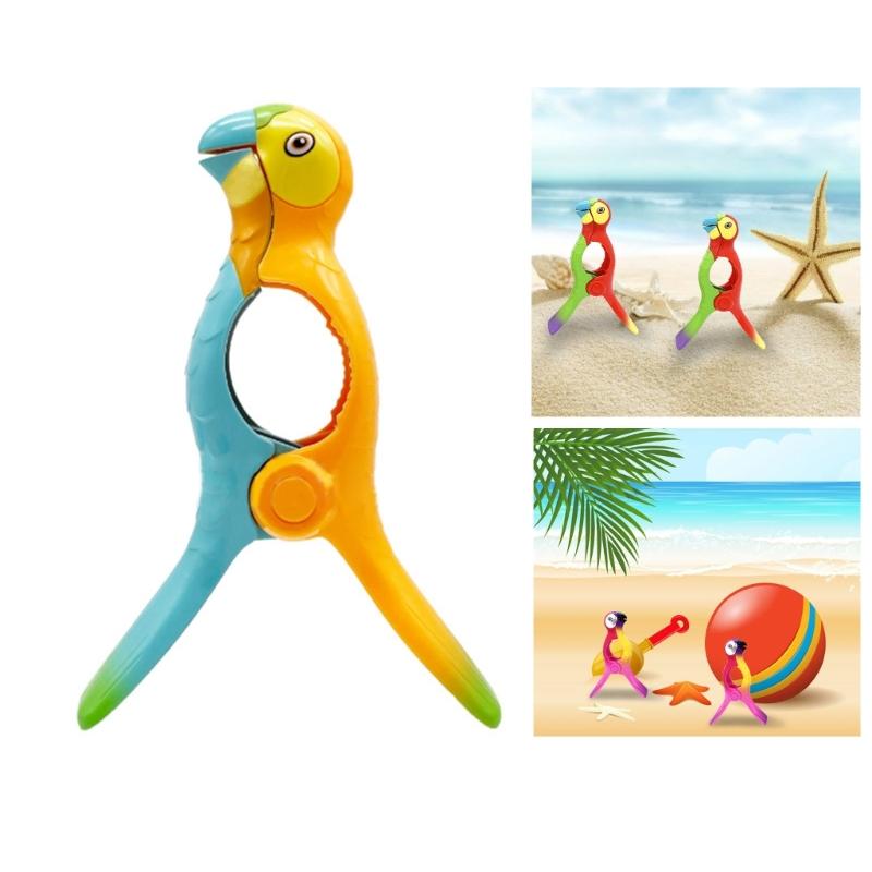 Parrots Beach Towel Clip for Beach Chairs Plastic Bird Towel Holder Colorful Clothes Pegs for Garden Holiday Pool Beach