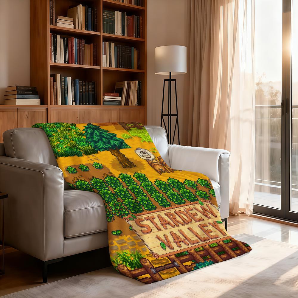Hot Game S Stardew V Valley Blanket For Soft Throw Blanket for Picnic Bed Sofa Home Bedroom Cozy Warm Comfortable