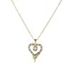 Luxury Copper Snake-Heart Pendant Necklace with Zircon & Glaze