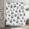 Black White Pumpkin Print Shower Curtain Halloween Decor for Bathroom 72x78 Inches (White)