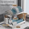 Escurridor de Platos de Acero Inoxidable para Cocina: Escurridor de Platos y Cuencos con Cesta para Cubiertos