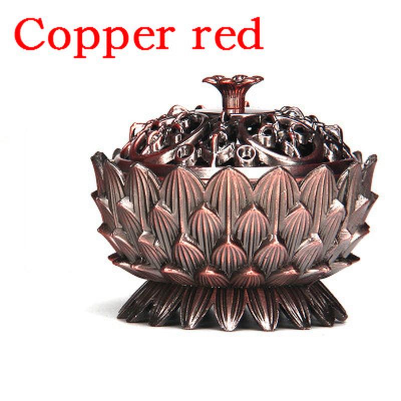 

Сплав Лотос Подставка для благовоний Бронзовая подставка для аромапалочек Металлическое изделие Ручная работа Цензор Офисный Домашний декор медный красный