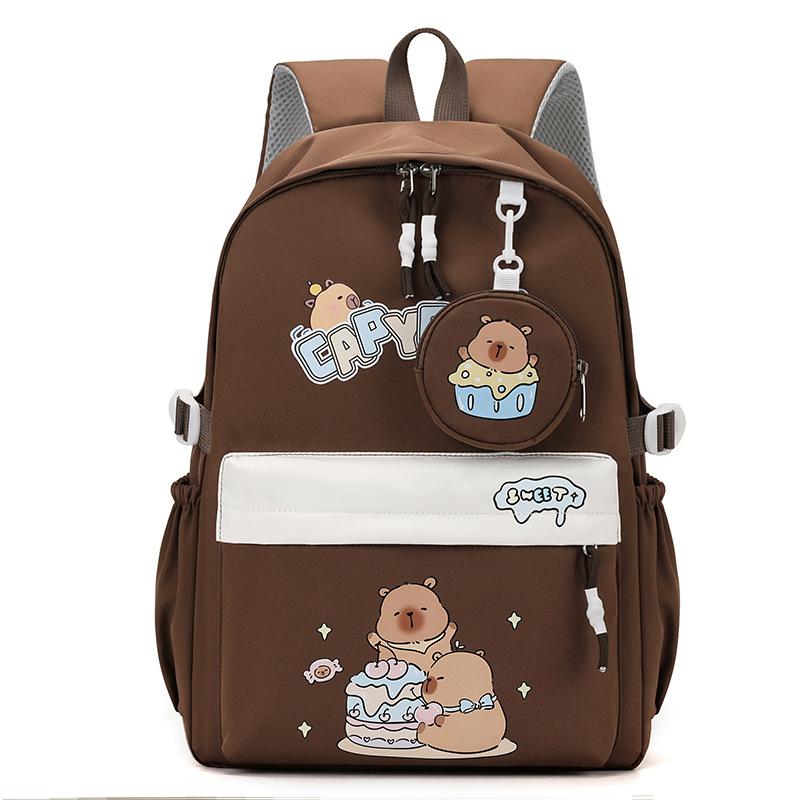 Capybara Backpack Students School Bag Cartoon Bookbag Laptop Travel Rucksack Outdoor Boy Girl Gifts