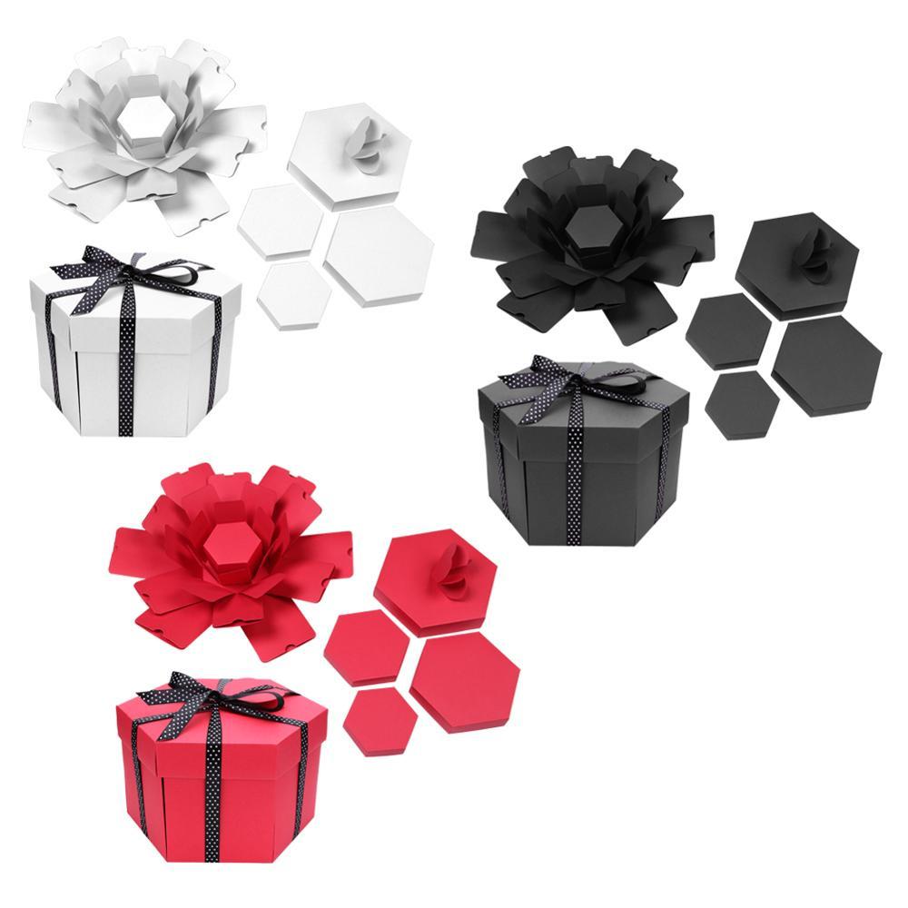 Magicaldiy Caja Explosiva Para álbumes De Recortes, álbum De Fotos Hecho A Mano, Caja De Regalo Con Flor De Jabón Para Cumpleaños, Aniversario, Navidad, Boda, Libro De Recuerdos (forma De Corazón