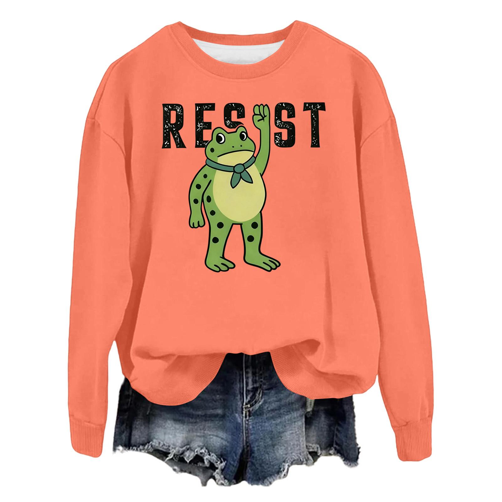 

Женская модная повседневная толстовка с длинным рукавом, свободного кроя, с принтом XL