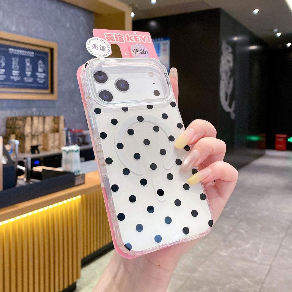 Applicable To iPhone17proMax Carat Magnetic Mobile Phone Case Apple 15 Smudge Polka Dot 15 Protective Case