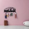 Modern Black Metal Key Holder Wall Mount Entryway Organizer Car Keys Mail Rack Hallway Front Door Foyer Home Decor Durable Sleek Wall Hooks