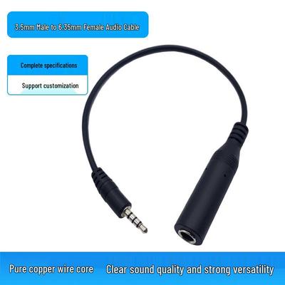 6.35mm Female To 3.5mm 4-Pole Male Audio Cable for Piano, Guitar, Microphone, Headphones, and Speakers.