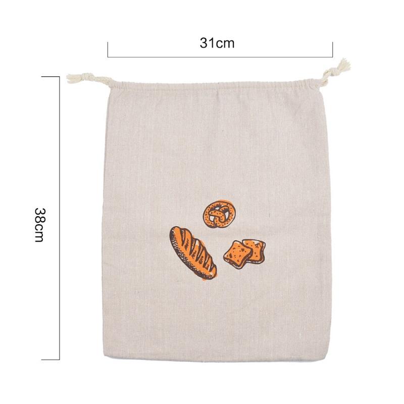 Bolsa de Pan de Lino Reutilizable Portátil Bolsa Francesa para Baguette Tostada Bolsa de Pan de Algodón y Lino con Boca Fruncida Bolsa Creativa para Almacenamiento de Snacks