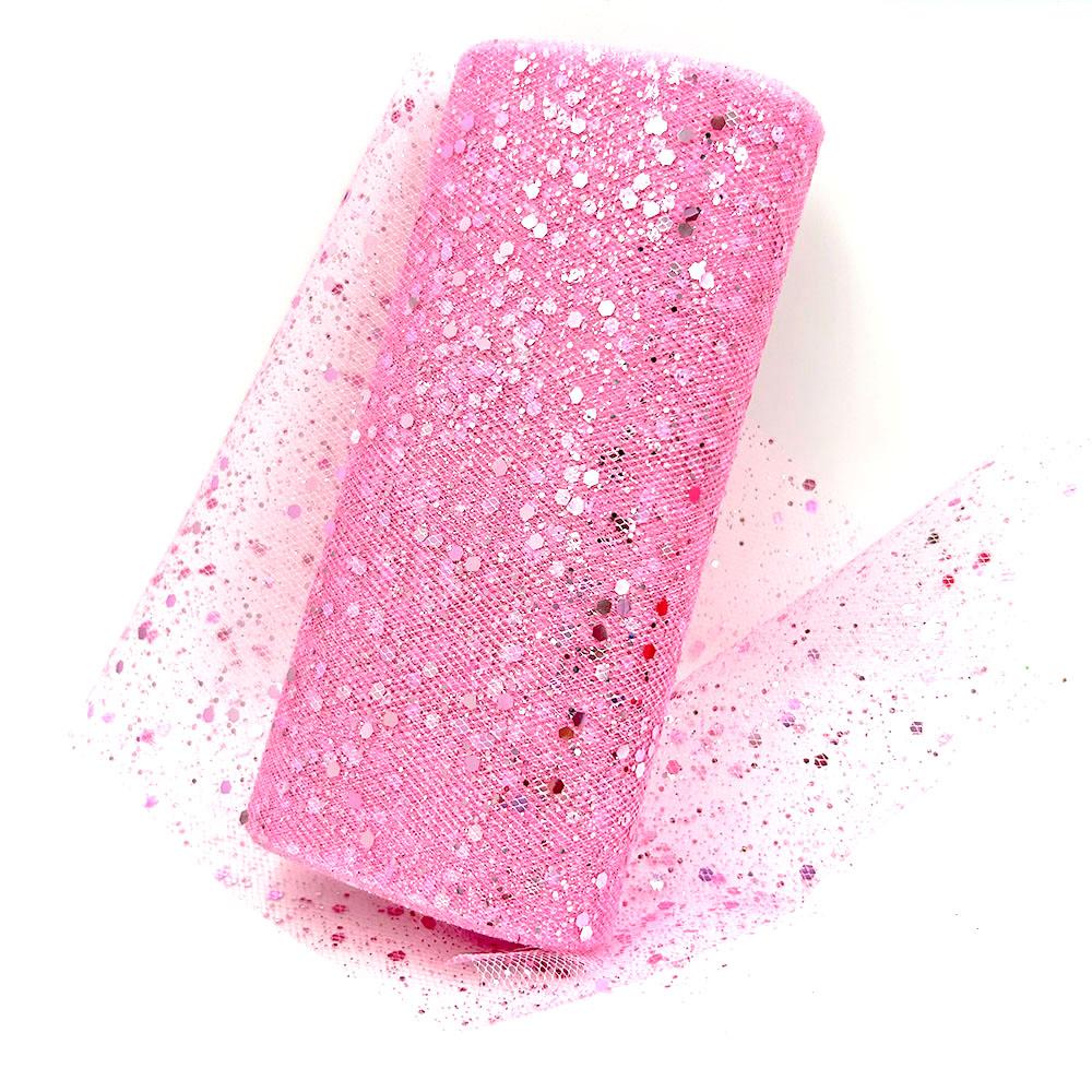 15cm Width 10 Yards Glitter Sequin Tulle Roll Spool Tutu Wedding Decoration Organza Laser DIY Craft Birthday Party Supplies