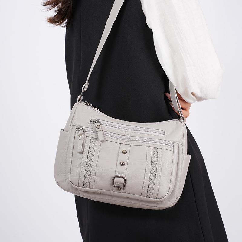 Dámská crossbody taška Taška pro matku středního věku Měkká kožená taška přes rameno